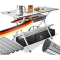 Produktbild: KESSER® Campingtisch faltbar Klapptisch mit Aluminiumrahmen Aufrollbare Tischplatte Falttisch klappbar 145x70x70cm bis 100kg inkl. Tragetasche mit Trageband & Netztasche