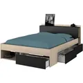 Produktbild: Parisot Kombi-bett Erwachsene Eiche Und Schwarz 140x190-200 Cm