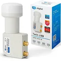 Produktbild: hb-digital Twin LNB (Test SEHR GUT *) LNC Kopf 2 Teilnehmer Direkt LTE Protected Satelliten Digital Sat Full HD TV 3D 4K UHD Kontakte vergoldet Wetterschutz Weiß White