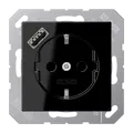 Produktbild: Jung A1520-18ASW SCHUKO®-Steckdose 16 A, mit USB-Ladegerät 1 x Typ A, SAFETY+, Serie A, schwarz