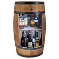 Produktbild: CREATIVE COOPER Holzfass Hausbar mit LED-Leuchten - Weinschrank im Retro Stil - Weinfass Bar - Weinregal Holz - Holzbar 80cm hoch - Nadelbaumholz - Fassbar Stehtisch und Flaschenständer (Wenge)