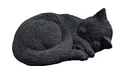 Produktbild: Steinfigur Schwarze Katze schlafend, eingerollt, frostfest bis -30°C, massiver Steinguss