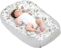 Produktbild: Medi Partners Babynest Nestchen für Neugeborene - 100x60x15 Babynestchen Baby zweiseitg Nest Bett 100% Baumwolle Waffel Kuschelnest tragbar (REH mit Grauer Waffel)