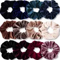 Produktbild: VENUSTE Haargummis Scrunchies für Damen, Premium Samt Haargummis, Einfarbige Elastische Dicke Bänder, Weiche Seile Pferdeschwanzhalter Frauen Haarschmuck, 12 Stück