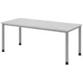 Produktbild: HAMMERBACHER HS19 höhenverstellbarer Schreibtisch lichtgrau rechteckig, 4-Fuß-Gestell silber 180,0 x 80,0 cm