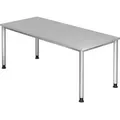 Produktbild: Schreibtisch 4-Fuß-rund 180x80cm Grau/Silber
