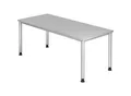 Produktbild: Schreibtisch, HxT 685 - 810 x 800 mm, 4 Rundrohrbeine, Breite 1800 mm, alusilber / lichtgrau kaiserkraft