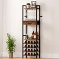 Produktbild: Yorbay Weinregal für 16 Flaschen, 4-Stöckiges Freistehendes Weinregal mit Glashaltere und Schublade, Vintage Flaschenregal aus Metall mit Ablagen für Bar, Küche, Esszimmer, Boden