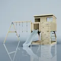 Produktbild: OutdoorToys Spielturm Nils aus Holz in Blau Eisblau, mit Trapezstange