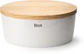 Produktbild: Continenta Brotkasten, Keramik, (1-tlg), Brottopf, mit Holzdeckel, auch als Brotschneidbrett nutzbar