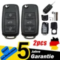 Produktbild: 2x Klappschlüssel 3Tasten Autoschlüssel Gehäuse Auto Modern für Skoda Seat Golf