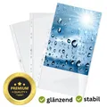 Produktbild: 100x Durable A4 Prospekthüllen Klarsichthüllen PREMIUM QUALITY oben offen 0,8my