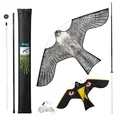 Produktbild: VOUNOT® Vogelschreck Drachen, Vogelabwehr Falke Flugdrachen realistisch mit 4 m Teleskopstange, Vogelbekämpfung und zum Schutz der Ernte für Garten, Bauernhof & Feld, 2 Stück, Stil A & G