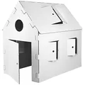 Produktbild: Kinder Spielhaus Pappe Bastelkarton Haus Papphaus Karton Papier Kartonhaus Bastelkarton Papierhaus Playhouse Kinderhaus Indoor zum Anmalen Bemalen Kingpower