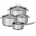 Produktbild: RÖSLE Edelstahl Topf-Set mit Glasdeckel Serie Elegance 4-tlg. 16 cm 20 cm 24 cm
