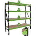 Produktbild: Industrieregal Milo 200x190x60 Cm Steckbar, Erweiterbar 4 Ebenen 4 Tonnen Schwerlastregal Lagerregal