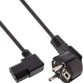 Produktbild: InLine Netzkabel - Schutzkontakt gew. auf Kaltgerätest. C13 rechts abgew. - 0,3m
