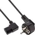 Produktbild: Inline® Netzkabel, Schutzkontakt gew. auf Kaltgerätest. C13 rechts abgew., 0,3m