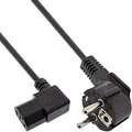 Produktbild: InLine® 16752G Netzkabel, Schutzkontakt gewinkelt auf Kaltgerätestecker C13 rechts abgewinkelt, 0,3m, schwarz