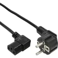 Produktbild: InLine® Netzkabel Schutzkontakt gewinkelt zu Kaltgerätestecker C13 schwarz 0,3m