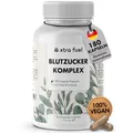 Produktbild: Blutzucker Komplex - 180 Kapseln hochdosiert - mit Chrom, Ceylon-Zimt, Myo-Inositol, Olivenblatt und Zink - zur Unterstützung des Blutzuckerspiegels - vegan & laborgeprüft