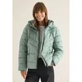 Produktbild: Steppjacke CECIL, Damen, Gr. L (42), smoke salvia, Stoff, Obermaterial: 100% Polyester; Futter: 100% Polyester; Füllung: 100% Polyester, unifarben, normal hüftlang, ohne Ausschnitt, Bündchen, Jacken, mit reflektierenden Details