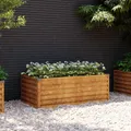 Produktbild: erhöhte Gartenschale 100x50x36 cm Corten Stahl