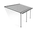 Produktbild: Canopia by Palram Terrassenüberdachung Alu Sierra 3X5.46 Polycarbonat Hohlkammerplatten Pergola 555 x 295 cm Grau zur Überdachung ihrer Terrasse