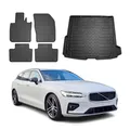 Produktbild: OMAC Fußmatten & Kofferraumwanne Set kompatibel mit Volvo V60 2019-2026 Gummi TPE Schwarz 5X
