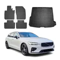 Produktbild: Fußmatten & Kofferraumwanne Set für Volvo V60 2019-2026 Gummi TPE Schwarz 5x