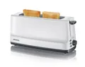 Produktbild: SEVERIN Automatik-Langschlitztoaster, 800 W, Brotscheibenzentrierung, Brötchen-Röstaufsatz, Defroster/Aufwärmen, grau/weiß, Kunststoff 665792