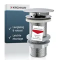 Produktbild: KIRCHHOFF Waschbecken Ablaufgarnitur ohne Überlauf, Ablaufventil ohne Pop Up, Ablaufventil ohne Überlauf, Ablaufgarnitur Waschbecken & Waschtisch, Chrom 98807310