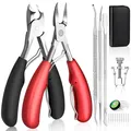 Produktbild: 7 Stück Profi Fußnagelzange Set Superscharf Hochwertiger Edelstahl Zehennägel...