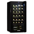 Produktbild: Klarstein Weinkühlschrank, 1 Zonen Getränkekühlschrank Klein, Kleiner Weinschrank 74L, Wein-Kühlschrank Klein mit Glastür, Indoor/Outdoor Flas... - Schwarz