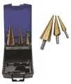 Produktbild: BGS 3x Stufenbohrer-Set titannitriert 4-30 mm Bohrer Stufenfräser Antennenbohrer
