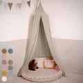 Produktbild: lilimaus Baldachin Kinderzimmer [in 12 Farben] - Betthimmel aus 100% Baumwolle Musselin Handmade für Mädchen & Jungen - Babybett Himmel als Babyzimmer Deko - Vorhang für Kinderbett, Kuschelecke
