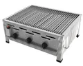 Produktbild: ChattenGlut Professional Gastrobräter 3-flammig Tischgerät Edelstahl Stahlbrenner für Flüssiggas 650x530x270mm (13,5kW einzelnen Edelstahlstäben als Rost)
