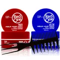 Produktbild: RedOne Haarwachs Aqua Wax Red & Blue 150ml & Professioneller Haarkamm 3-in-1