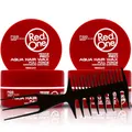 Produktbild: 2x RedOne Haarwachs Aqua Wax Red 150ml & Kombi Styling Kamm 3-in-1