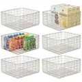 Produktbild: mDesign 6er-Set Allzweckkorb aus Metall – Aufbewahrungskorb für Küche, Vorratskammer etc. – kompakter und universeller Drahtkorb – mattsilberfarben