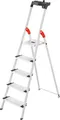Produktbild: Stufenstehleiter Hailo L80 ComfortLine, EN 131, mit Multifunktionsschale & XXL-Stufen, bis 150 kg, 5 Stufen 124457