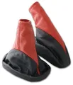 Produktbild: L & P Car Design L&P A105-2 Set Schaltsack Schaltmanschette + Handbremsmanschette 100% Echtleder Leder Schwarz - Rot Ersatzteil für Opel Astra F