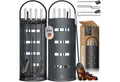 Produktbild: KESSER Kamingarnitur Kaminzubehör 5-teiliges Kaminbesteck Set aus Metall, (Reinigungs-Set 5 Teile: Besen, Schaufel, Schürhaken, Zange & Ständer), hochwertiges & robustes Kaminwerkzeug