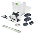 Produktbild: Festool Akku-Tauchsäge TSC 55 5,2 KEBI-Plus/XL-FS (mit Akkupacks, Schnellladegeräte, Kreissägeblatt, Splitterschutz, Staubfangbeutel, Innensechskantschlüssel, Systainer,Führungsschiene), im Systainer