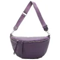 Produktbild: ITALYSHOP24 Schultertasche Damen Tasche Gürteltasche Bauchtasche Brusttasche (CrossBody Bag, Crossbag, Reisetasche, mit einem langen verstellbaren Schulterriemen, Schultergurt), als CrossOver, Umhängetasche tragbar, Hüfttasche lila 45 cm x 26 cm x 15 cm