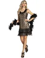 Produktbild: Boland Kostüm Charleston-Kleid mit Pfauen-Muster und Fransen 20er Outfit