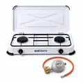 Produktbild: Campingkocher Gaskocher 2 flammig 50mbar Gasherd Gasregler Gasschlauch 4, 3