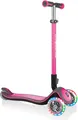 Produktbild: GLOBBER ELITE DELUXE LIGHTS – Tretroller Kinder, 120/80 mm, ABEC 5, 3-rädrig, höhenverstellbar, LED-Rollen, pink
