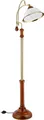 Produktbild: Relaxdays Stehlampe, Bogenleuchte im Jugendstil, Glasschirm, Holz, E27 Fassung, HxBxT: 166 x 40 x 36 cm, braun/gold
