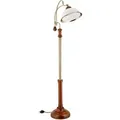 Produktbild: Relaxdays Stehlampe Glas Birkenholz Eisen Braun Gold Weiß Neigbar Trittschalter 166 cm x 40 cm x 36 cm 7 kg